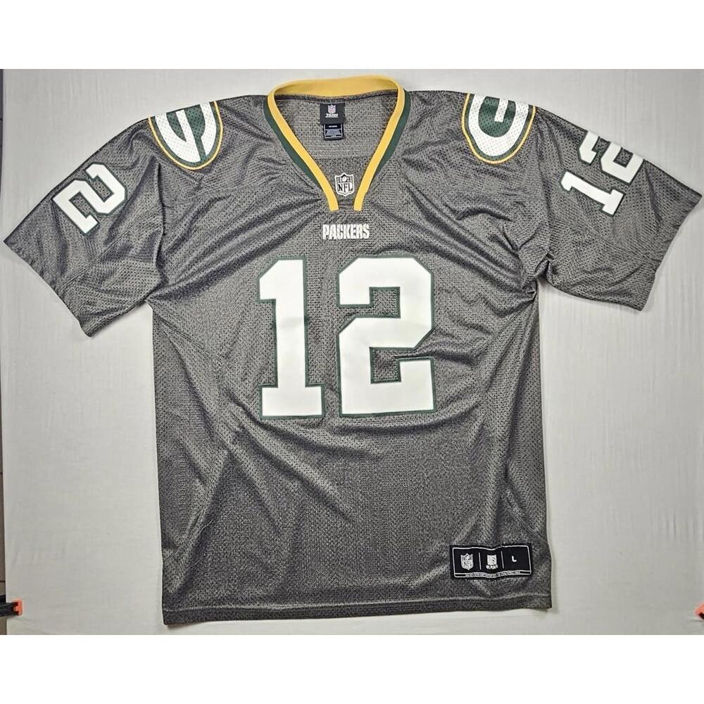 Aaron Rodgers Green Bay Packers NFL Team Apparel Jersey #12 Gray Size Large